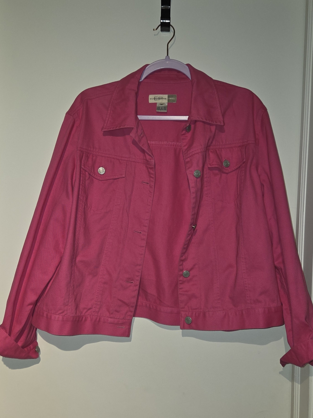 Bright Pink Denim-Style Jacket